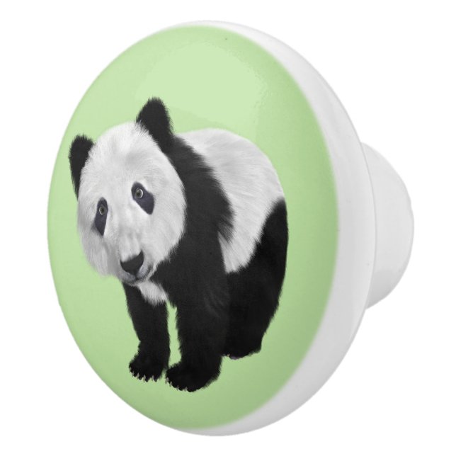 Panda Cub Green Keramikknauf (Rechts)