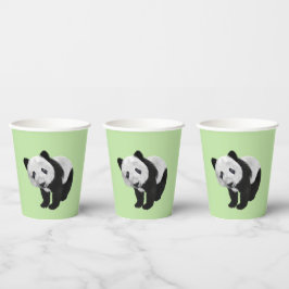 Panda Cub Green Pappbecher
