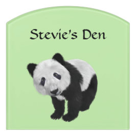 Panda Cub Green Türschild