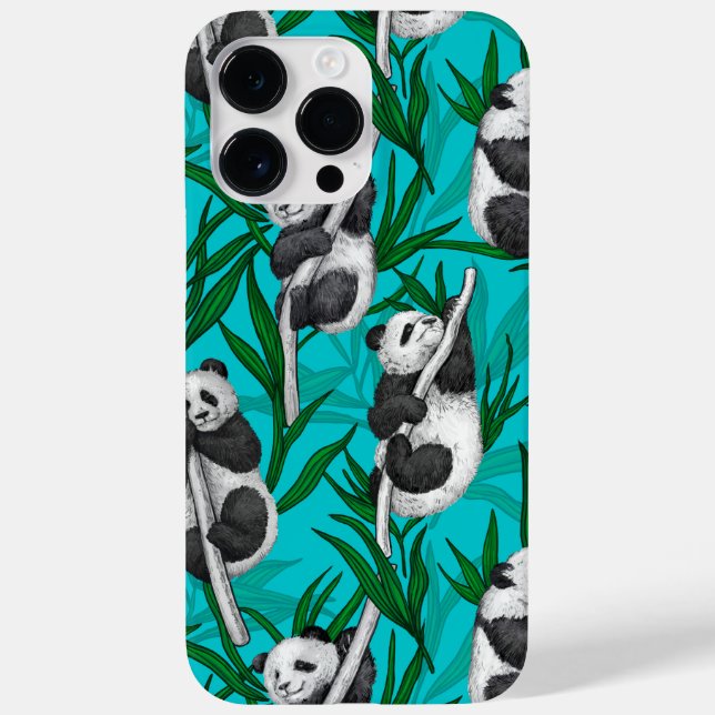 Panda Cubs auf Türkis Case-Mate iPhone Hülle (Rückseite)
