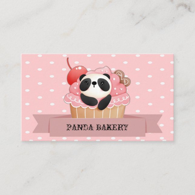 Panda Cupcake Visitenkarte (Vorderseite)