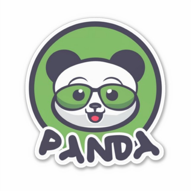 Panda Custom-Cut Vinyl Sticker (Vorderseite)