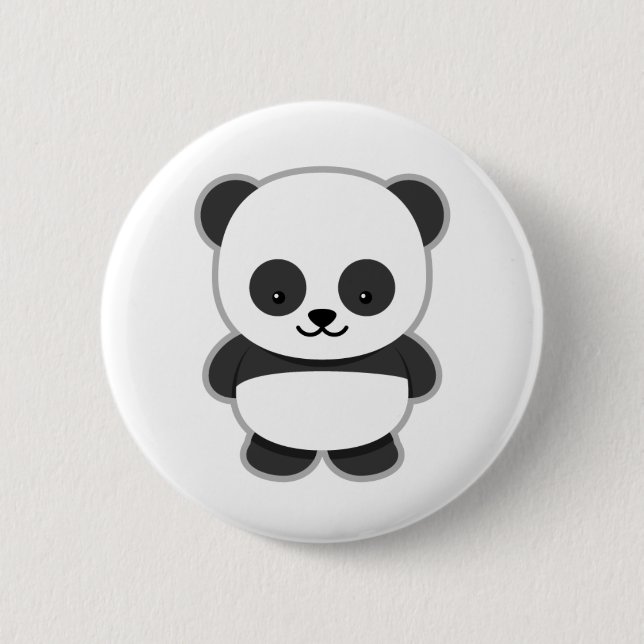 Panda Cute Design Button (Vorderseite)