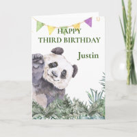 Panda Cutie Geburtstag Grünzeug Wasserfarben