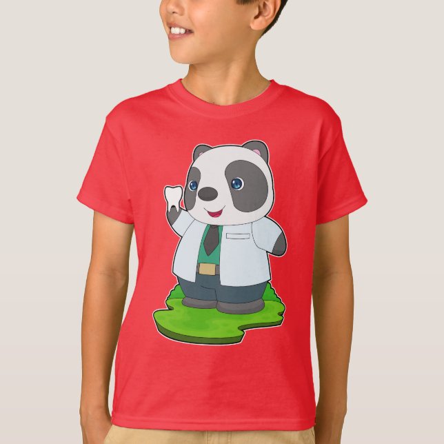 Panda Dentist Tooth T-Shirt (Vorderseite)