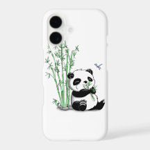 Panda, der Bambus isst