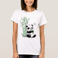 Panda, der Bambus isst