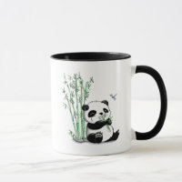 Panda, der Bambus isst