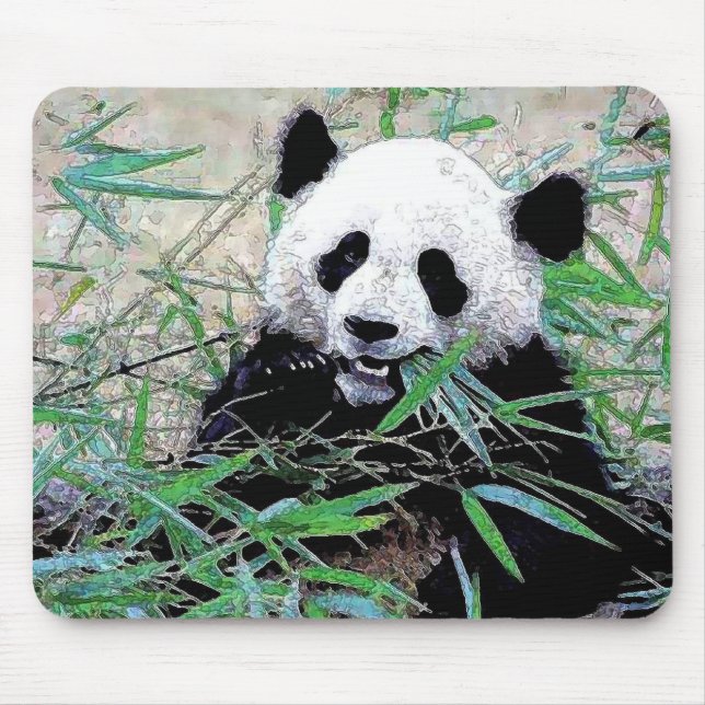 Panda, der Blätter isst Mousepad (Vorne)