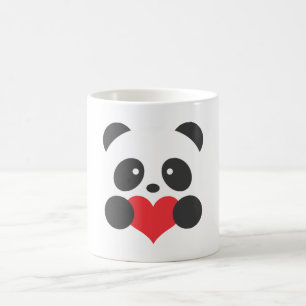 Panda, der eine Herz-Tasse hält Tasse