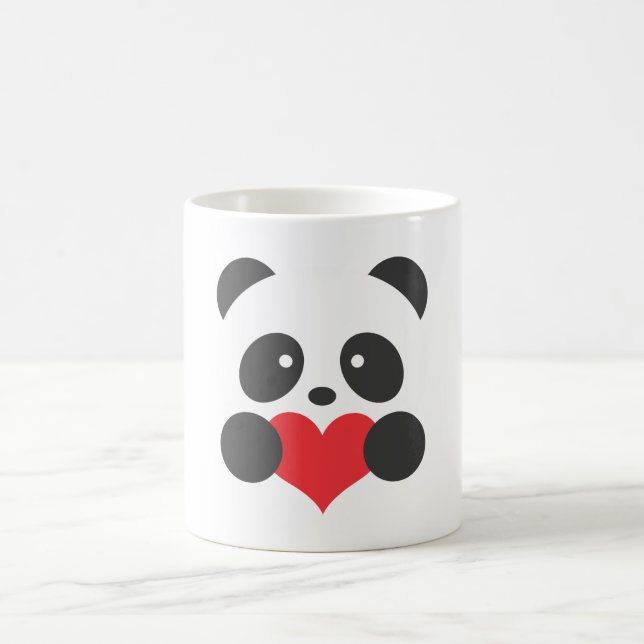 Panda, der eine Herz-Tasse hält Tasse (Mittel)