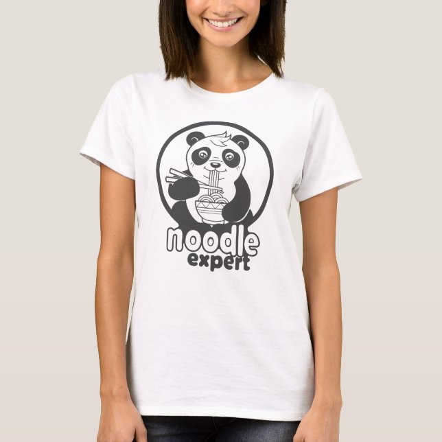 Panda, der Nudel isst T-Shirt (Vorderseite)