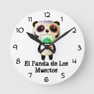 Panda des Tages der Toten Runde Wanduhr