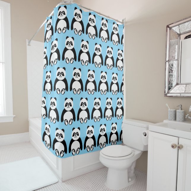 Panda-Design Duschvorhang (Beispiel)