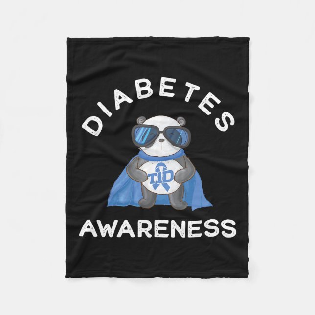 Panda Diabetic Typ 1 Diabetes Awareness Support K Fleecedecke (Vorderseite)