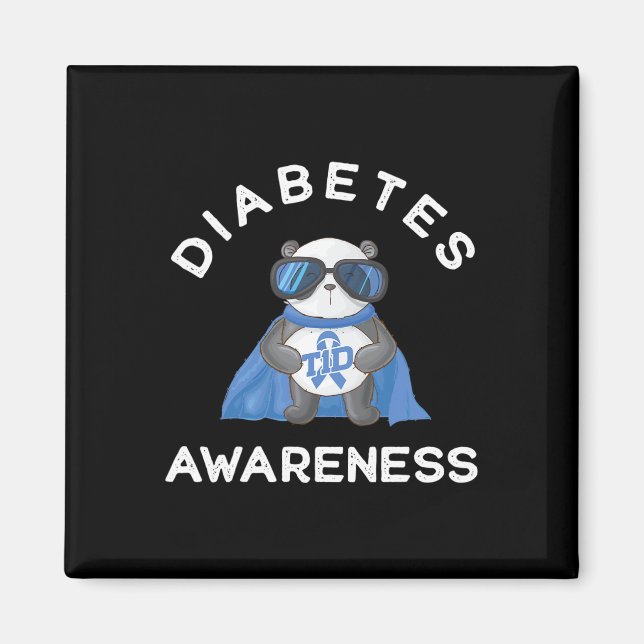 Panda Diabetic Typ 1 Diabetes Awareness Support K Magnet (Vorne)
