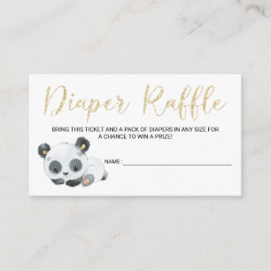 Panda Diaper Raffle Card Tickets für Baby Shooter Begleitkarte