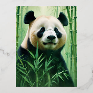Panda Double Exposure Animal Nature Wilderness Art Folien Feiertagspostkarte