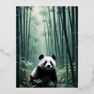 Panda Double Exposure Animal Nature Wilderness Art Folien Feiertagspostkarte