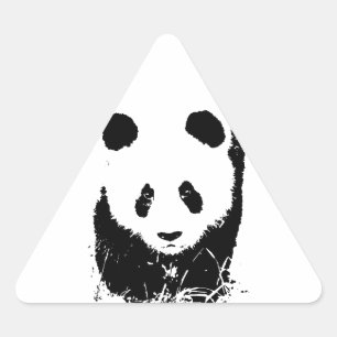 Panda Dreieckiger Aufkleber