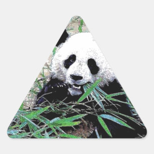 Panda Dreieckiger Aufkleber