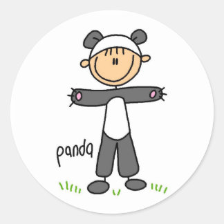 Panda Dress Up T - Shirt und Geschenke Runder Aufkleber