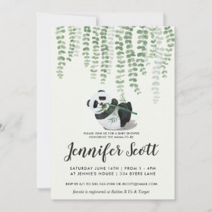 Panda-Dschungel-Baby-Shower-Einladung