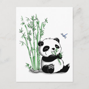 Panda Eating Bamboo Postkarte