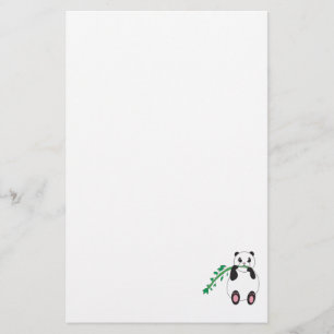 Panda Eating Bamboo Stationery Briefpapier