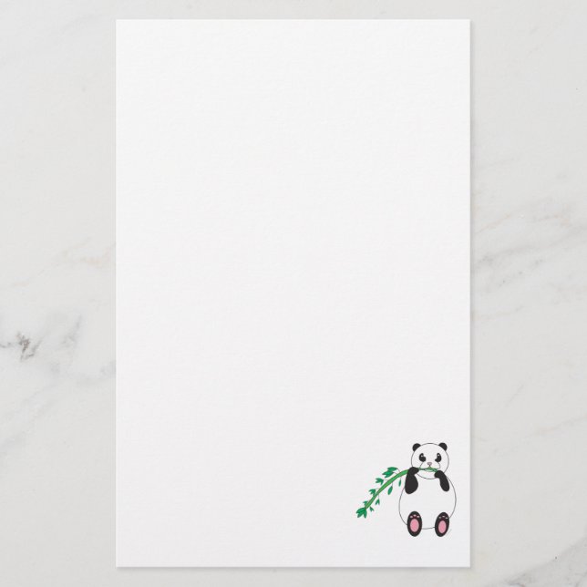 Panda Eating Bamboo Stationery Briefpapier (Vorderseite)