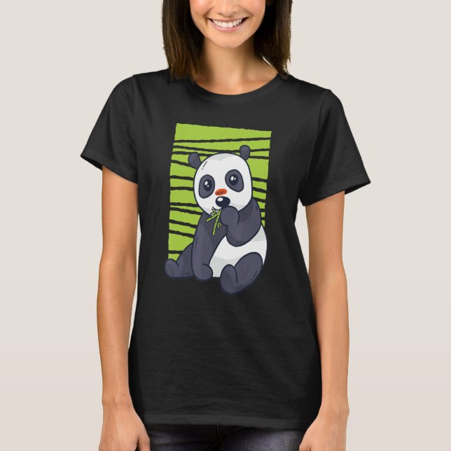 Panda Eating Bamboo Wild Panda Bamboo T-Shirt (Vorderseite)