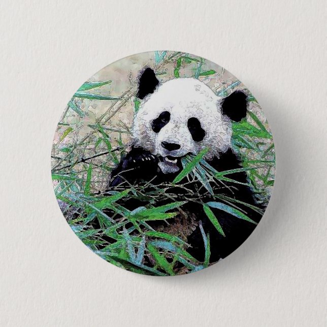 Panda Eating Blätter Button (Vorderseite)