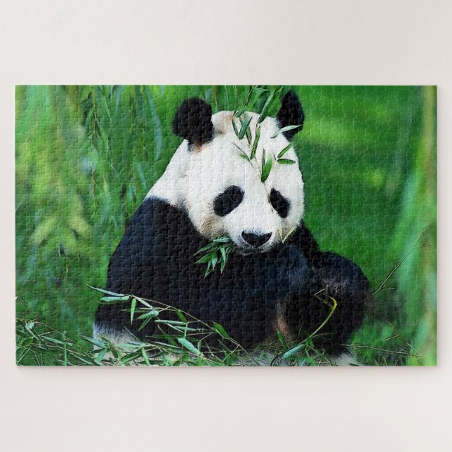 Panda Eating Blätter Puzzle (Horizontal)