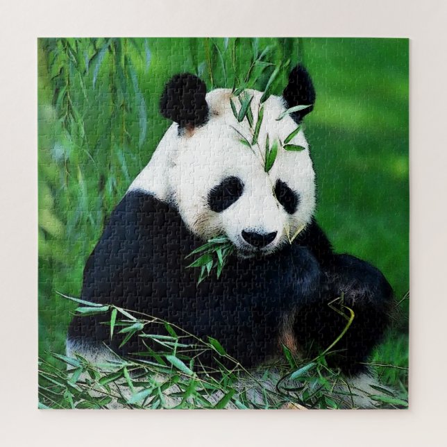 Panda Eating Blätter Puzzle (Vertikal)
