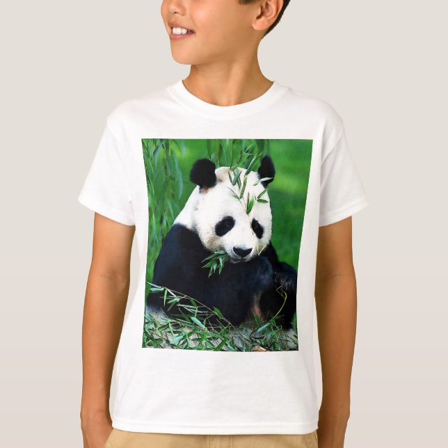 Panda Eating Blätter T-Shirt (Vorderseite)