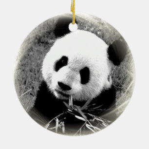 Panda Eating Blätter Weihnachtsbaum Ornament