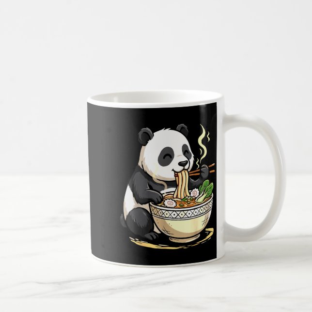Panda Eating Funny Ramen Noodles  Kaffeetasse (Rechts)