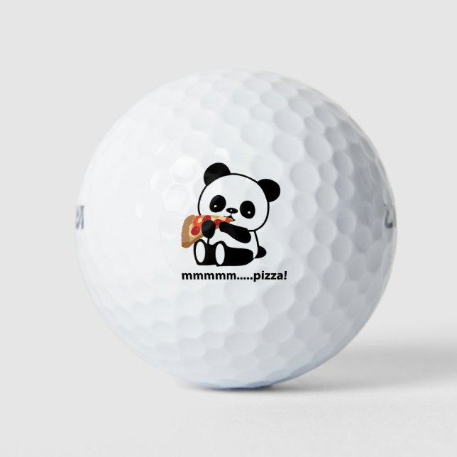 PANDA EATING PIZZA - niedliche Golfbälle (Vorderseite)