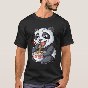 Panda Eating Ra Kawaii Riant Japanischer Noodle T-Shirt