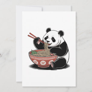 Panda Eating Ramen Japanischer Retro Ukiyo-e Stil Einladung