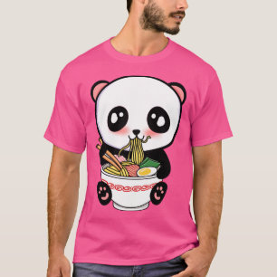 Panda Eating Ramen Niedlich Kawaii Noodles T-Shirt