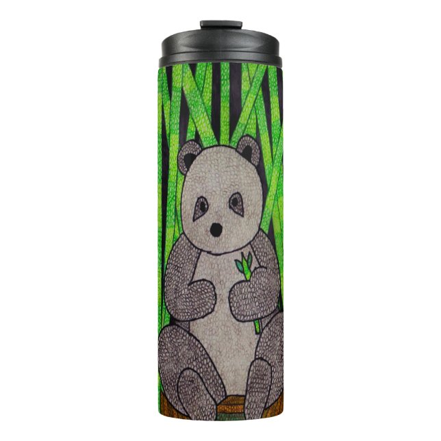 Panda (Einzelstück) - Thermobecher Thermosbecher (Vorderseite)
