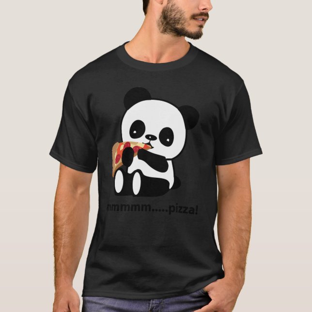 PANDA ESSEND PIZZA - niedlich T-Shirt (Vorderseite)