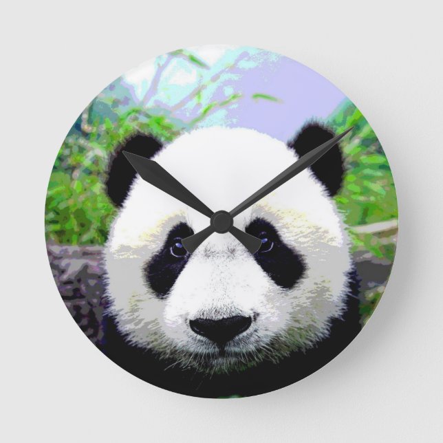 Panda Eyes Runde Wanduhr (Vorderseite)