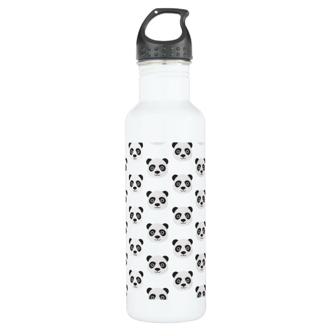 Panda Face Black and White Bear Stainless Steel Wa Edelstahlflasche (Vorderseite)