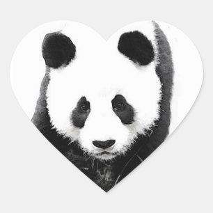 Panda Face Heart Sticker