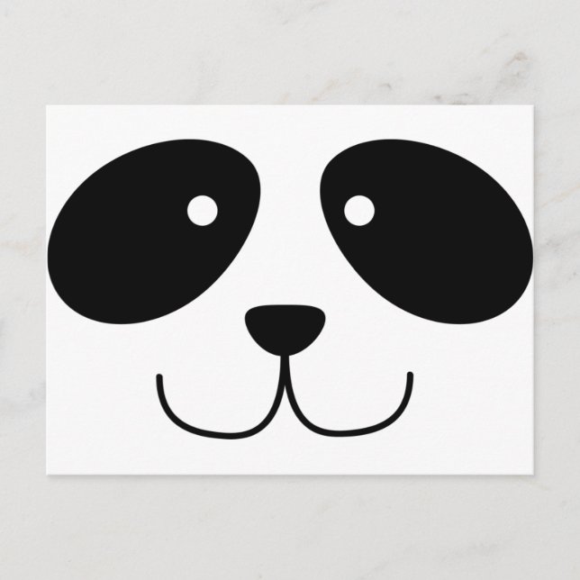 Panda Face Postcard Postkarte (Vorderseite)