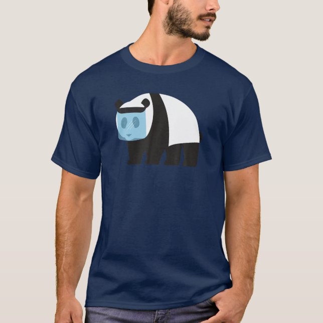 Panda Face Wearing Shield Quarantine Funny Kawaii T-Shirt (Vorderseite)