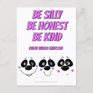 Panda Faces w/Emerson Zitat, Postkarte