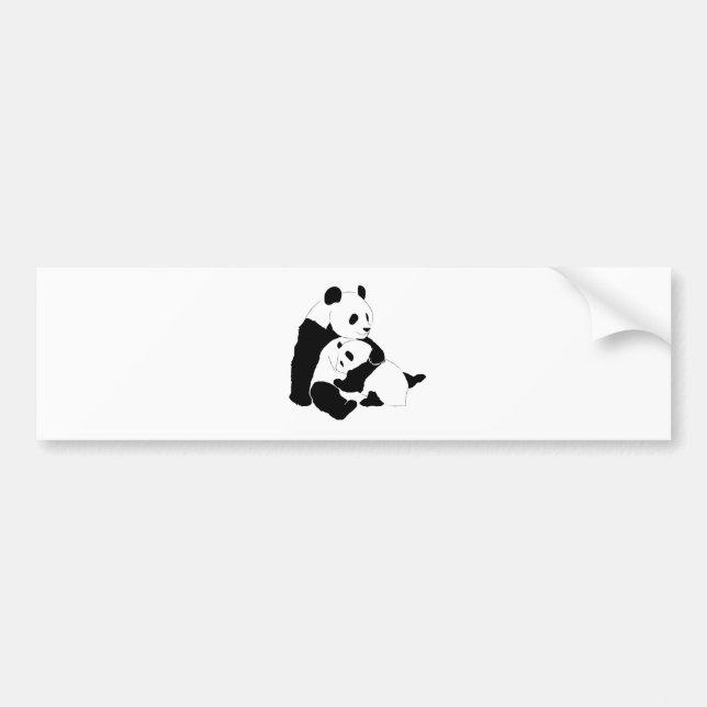 Panda-Familie Autoaufkleber (Vorne)